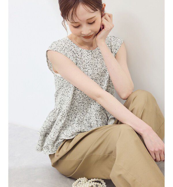Rope&rsquo;Picnic「小花柄ティアードゼロスリーブブラウス」|シャツ・ブラウス|