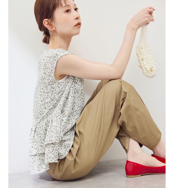 Rope&rsquo;Picnic「小花柄ティアードゼロスリーブブラウス」|シャツ・ブラウス|