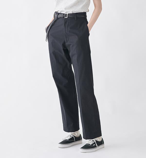  「THE SHINZONE | WASHED HIGH WAIST CHINO WOMEN」|チノ|BLACK