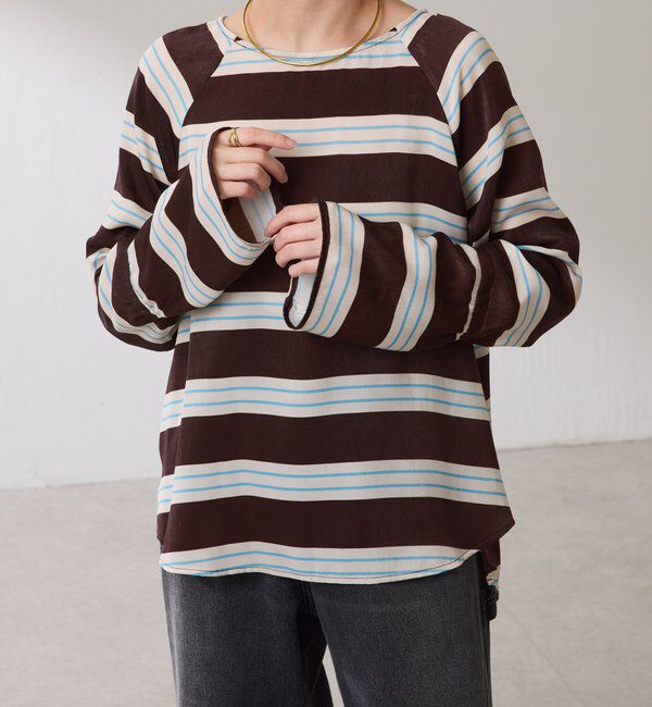  「袖フレアサテンブラウス」|シャツ・ブラウス|