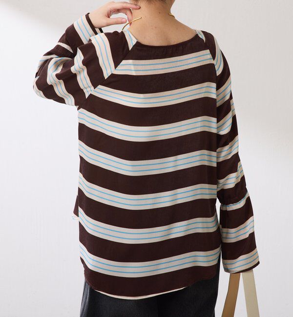  「袖フレアサテンブラウス」|シャツ・ブラウス|