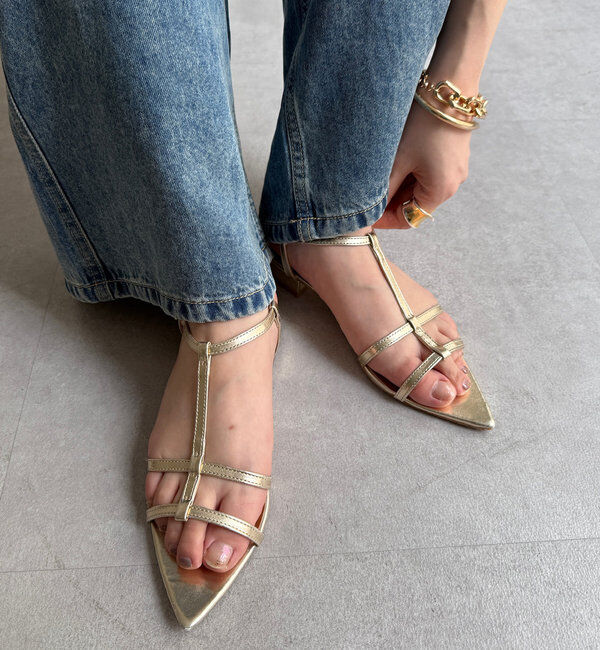  「ポインテッドストラップサンダル」|パンプス|