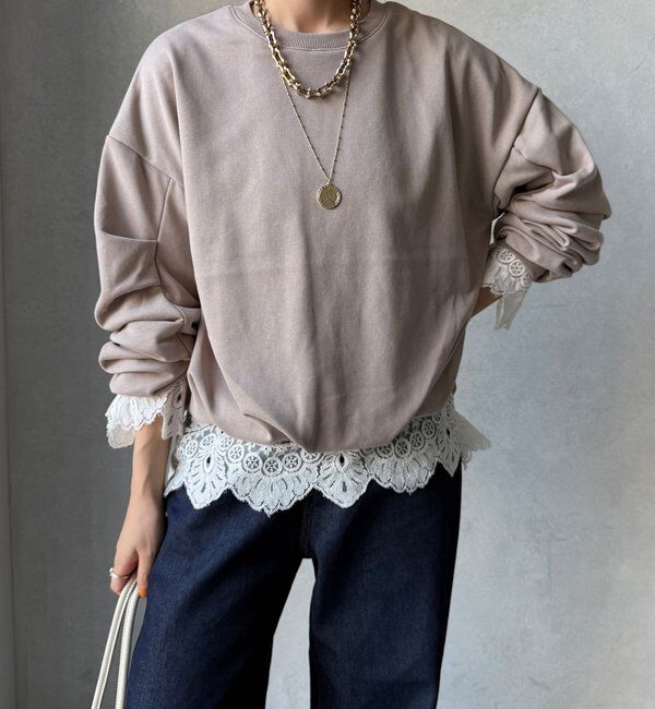  「【WEB限定】裏毛袖タックプルオーバー」|Tシャツ・カットソー|