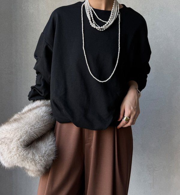  「【WEB限定】裏毛袖タックプルオーバー」|Tシャツ・カットソー|