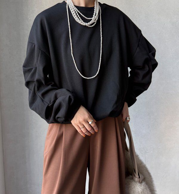  「【WEB限定】裏毛袖タックプルオーバー」|Tシャツ・カットソー|