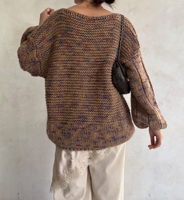  「MIXヤーンVネックプルオーバー」|ニット・セーター|