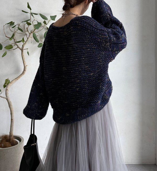  「MIXヤーンVネックプルオーバー」|ニット・セーター|