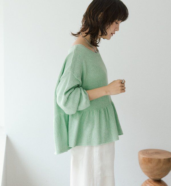  「予約【大人の甘さを演出】ルーズペプラムニット」|ニット・セーター|