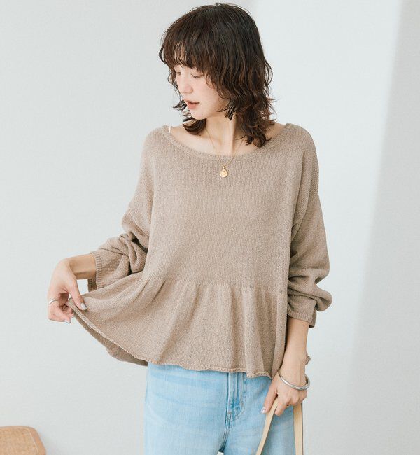  「予約【大人の甘さを演出】ルーズペプラムニット」|ニット・セーター|