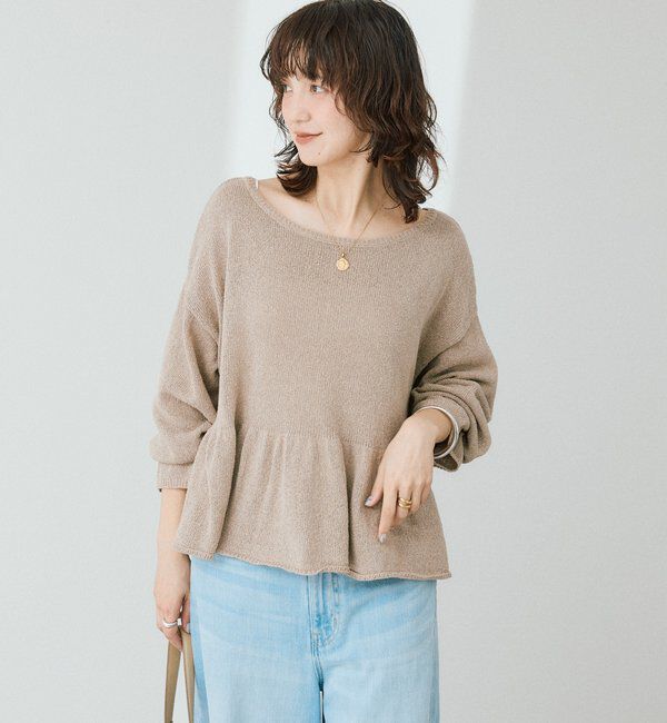  「予約【大人の甘さを演出】ルーズペプラムニット」|ニット・セーター|