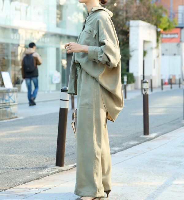  「予約【セットアップ可/こなれ感抜群】ガーメントダイ2wayワイドパンツ」|チノ|