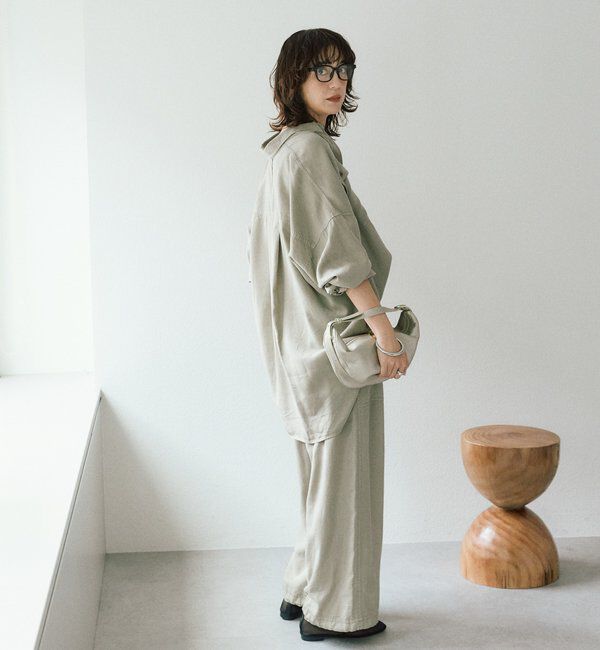  「予約【セットアップ可/こなれ感抜群】ガーメントダイ2wayワイドパンツ」|チノ|