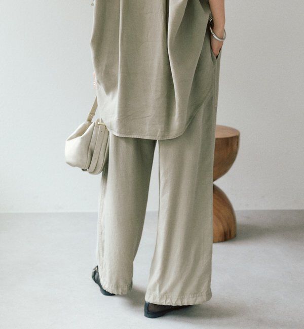  「予約【セットアップ可/こなれ感抜群】ガーメントダイ2wayワイドパンツ」|チノ|
