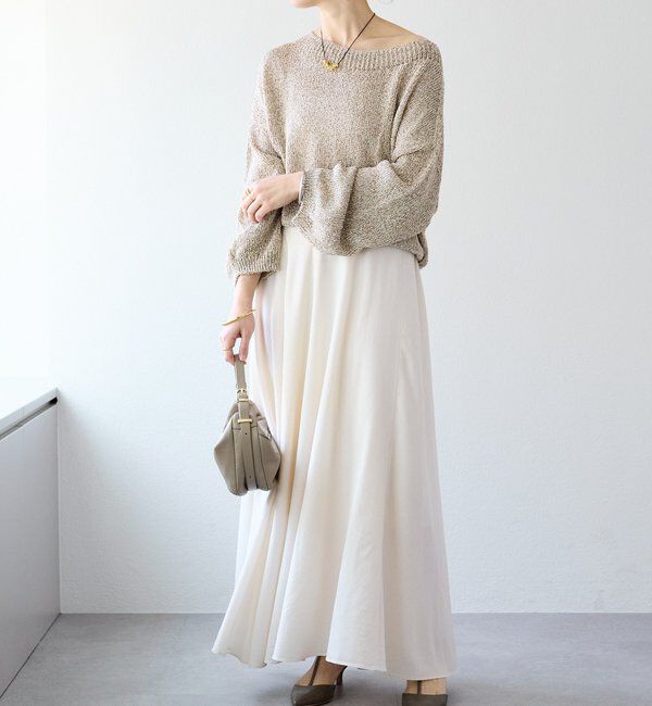 「予約【セットアップ可/上品な落ち感】ガーメントダイフレアバイアススカート」|スカート|