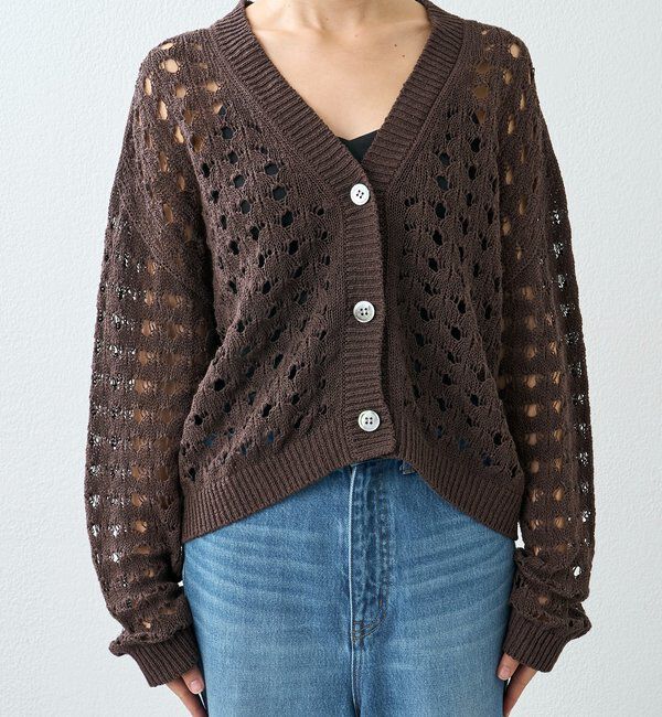  「予約【夏まで使える】透かし編みカーディガン」|カーディガン|