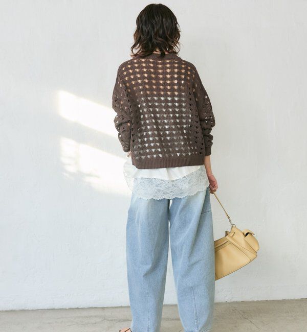  「予約【夏まで使える】透かし編みカーディガン」|カーディガン|