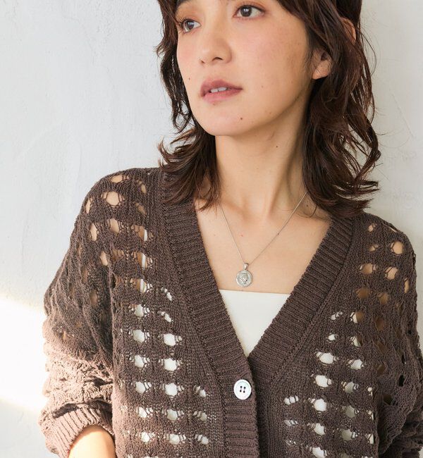  「予約【夏まで使える】透かし編みカーディガン」|カーディガン|