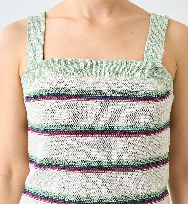  「予約【アンサンブル着用可能】マルチボーダーニットキャミ」|ニット・セーター|