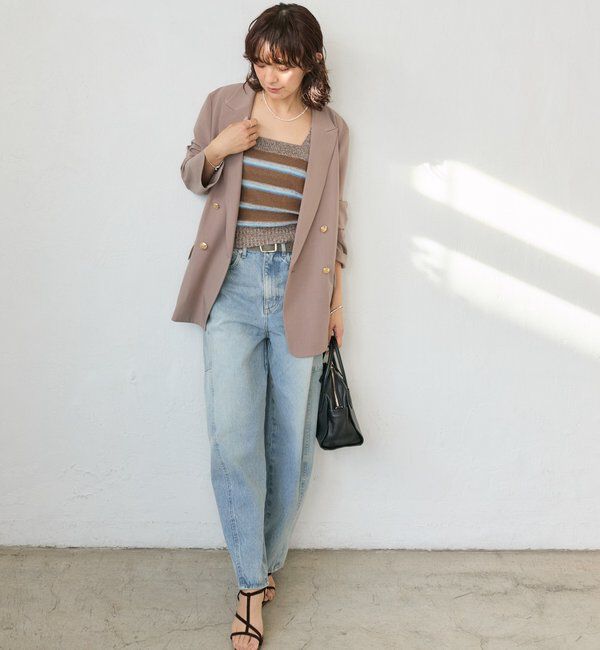  「予約【アンサンブル着用可能】マルチボーダーニットキャミ」|ニット・セーター|