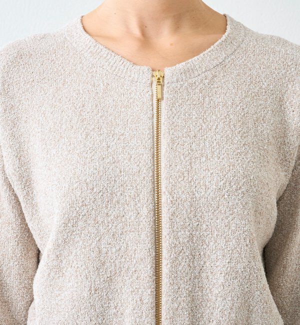  「予約【大人のこなれ感】メランジブークレーZIPニット」|カーディガン|