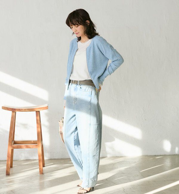  「予約【大人のこなれ感】メランジブークレーZIPニット」|カーディガン|