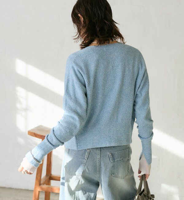  「予約【大人のこなれ感】メランジブークレーZIPニット」|カーディガン|