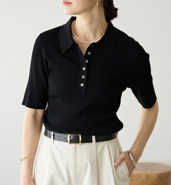  「予約【オンオフ使える】クールフィールポロニット」|ニット・セーター|