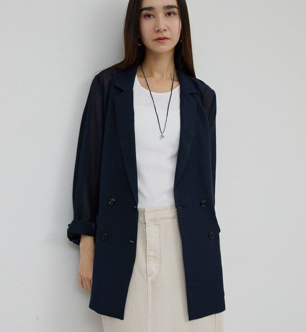  「【WEB限定】【サイズ展開あり】メッシュジャケット」|テーラードジャケット|