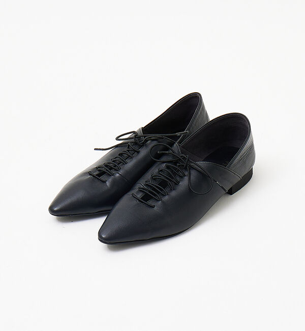 AU BANNISTER「ポインテッドトゥレースアップバブーシュ」|その他|ブラック