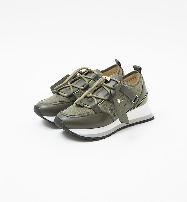 AU BANNISTER「ダブルカラーソールスニーカー」|スニーカー|カーキ