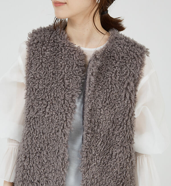 abahouse mavie「フェイクファーベスト」|ベスト・ジレ|