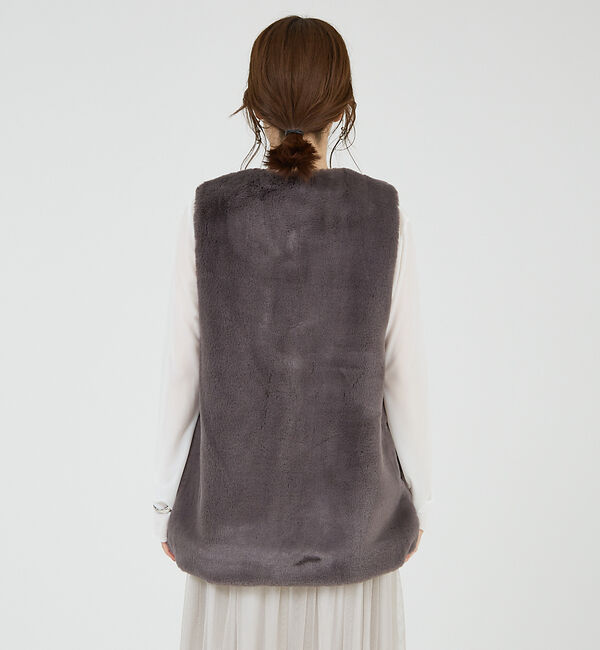 abahouse mavie「フェイクファーベスト」|ベスト・ジレ|