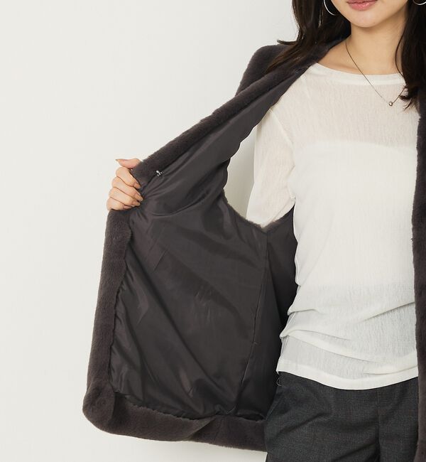 abahouse mavie「フェイクファーベスト」|ベスト・ジレ|