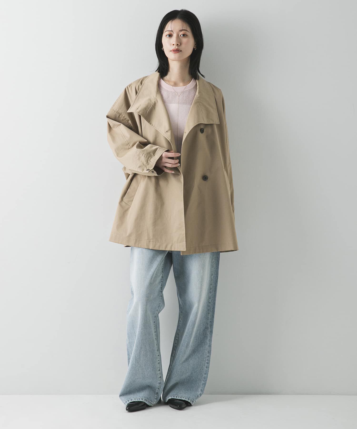 URBAN RESEARCH「スタンドカラーミドル丈トレンチコート」|トレンチコート|