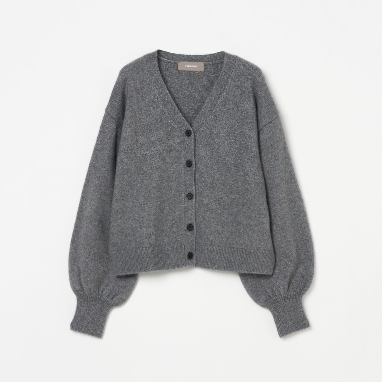 HELIOPOLE「HELIOPOLE GLITTER RACCOON CARDIGAN」|ニット・セーター|ミディアムグレー