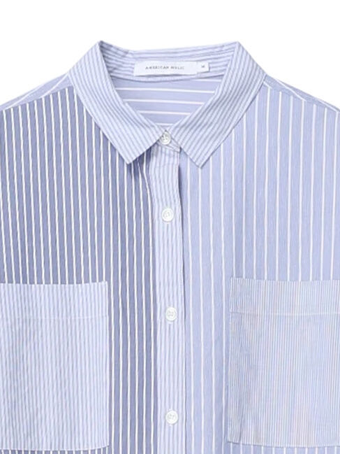 AMERICAN HOLIC「パッチワークストライプWポケットシャツワンピース」|ワンピース|