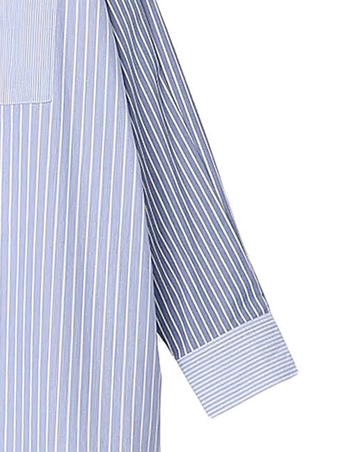 AMERICAN HOLIC「パッチワークストライプWポケットシャツワンピース」|ワンピース|