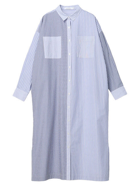 AMERICAN HOLIC「パッチワークストライプWポケットシャツワンピース」|ワンピース|