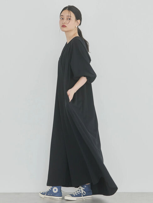 AMERICAN HOLIC「ラグランギャザーカットワンピース」|ワンピース|ブラック