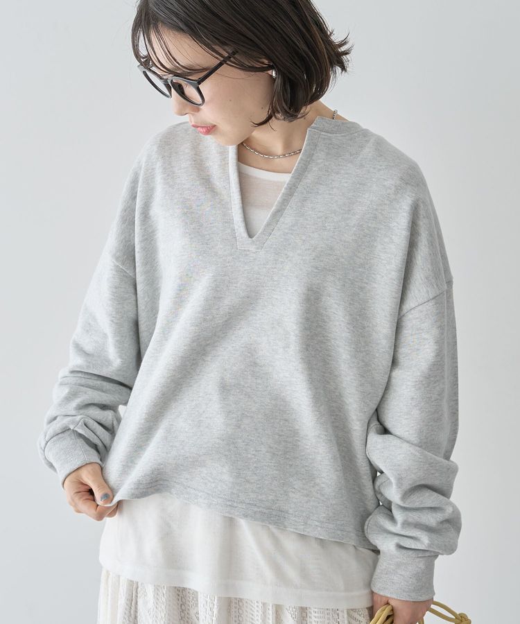 Green Parks「SET2点 深Vネック裏毛+プルオーバー」|Tシャツ・カットソー|