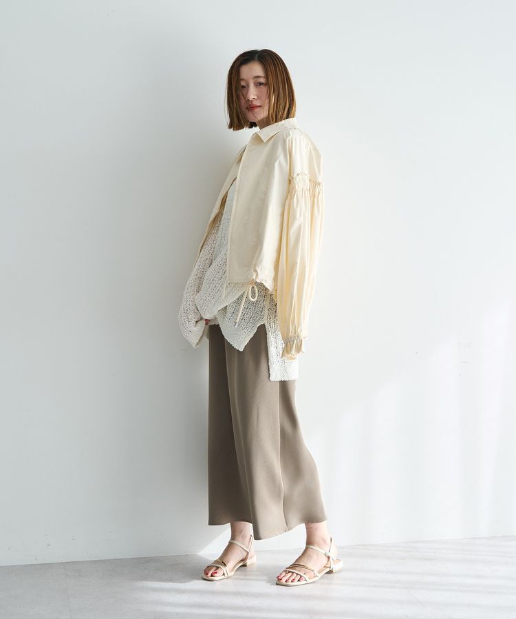 YECCA VECCA「サテンフレアスカート」|フレア|