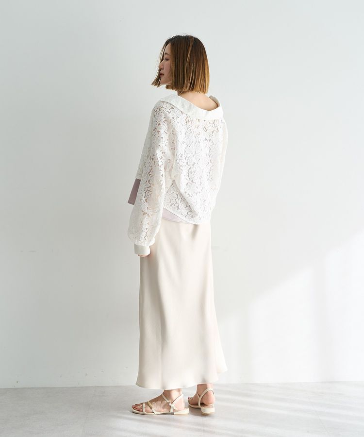 YECCA VECCA「サテンフレアスカート」|フレア|