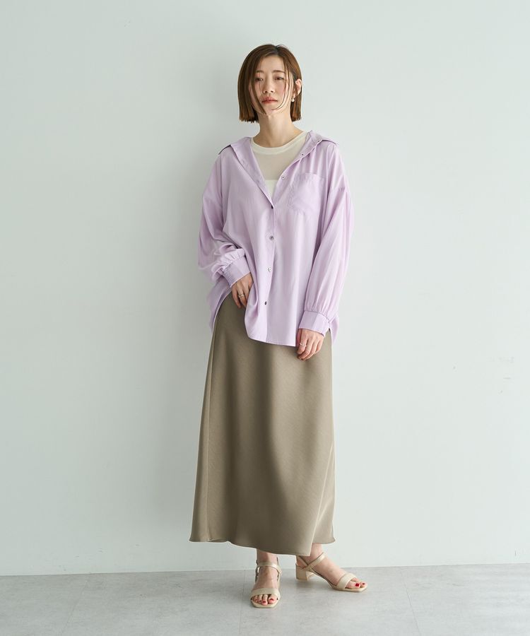 YECCA VECCA「サテンフレアスカート」|フレア|