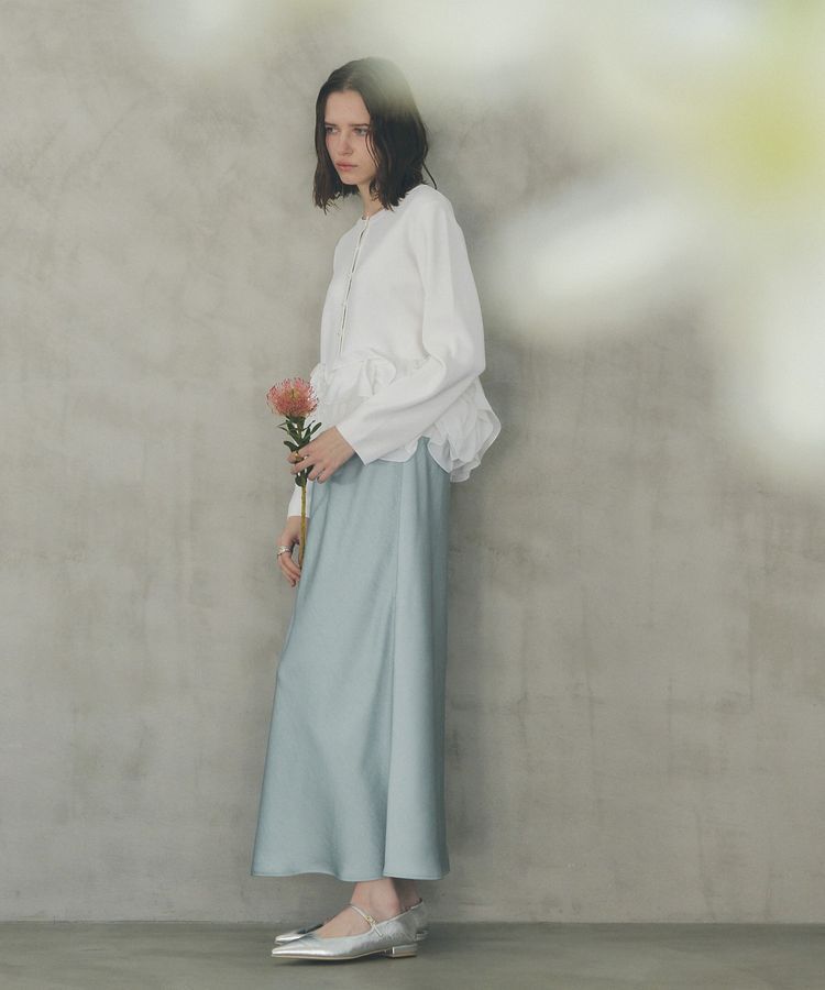 YECCA VECCA「サテンフレアスカート」|フレア|