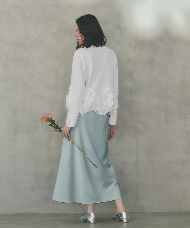 YECCA VECCA「サテンフレアスカート」|フレア|