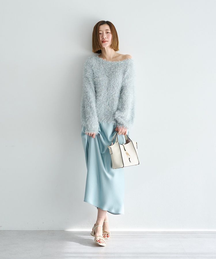 YECCA VECCA「サテンフレアスカート」|フレア|