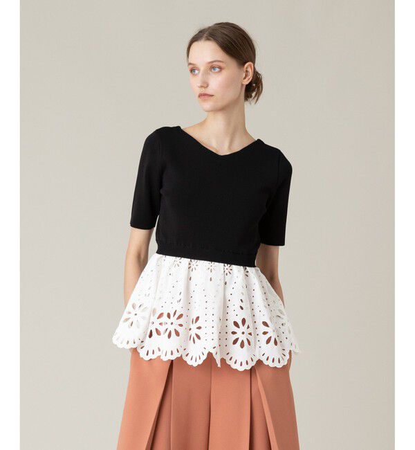 LOULOU WILLOUGHBY「【LOULOU WILLOUGHBY】アイレットレースペプラムプルオーバー」|その他|