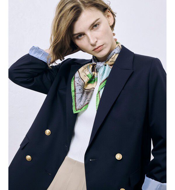 allureville「ウールギャバジンテーラードジャケット」|テーラードジャケット|ネイビー