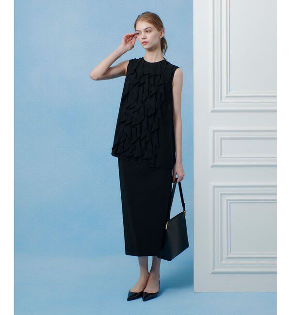 LOULOU WILLOUGHBY「【LOULOU WILLOUGHBY】カメリアポンチタイトスカート」|タイト|