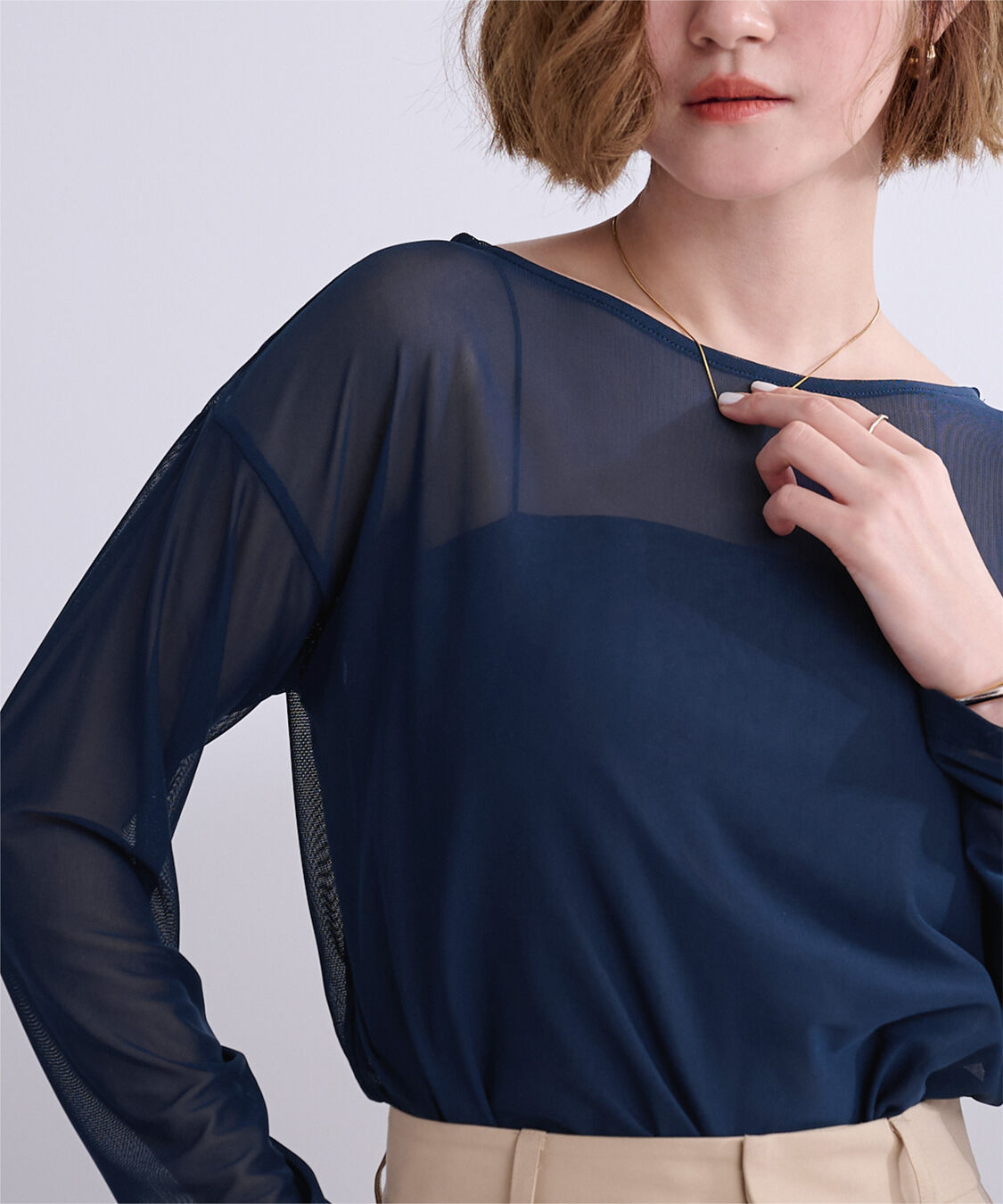 ur's「シアーボートネックプルオーバー」|Tシャツ・カットソー|